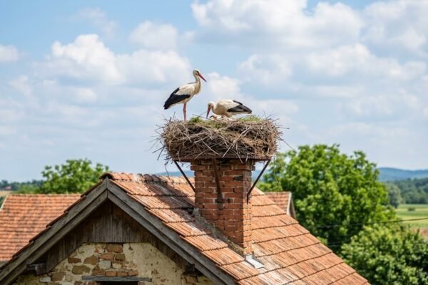 Hrvatska država plaća građanima da ne skidaju gnijezda roda sa dimnjaka.